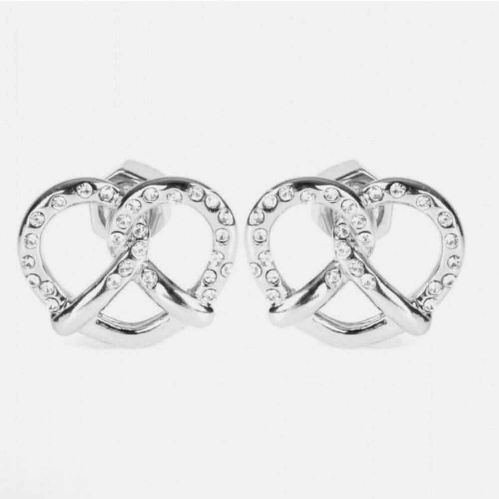 SOLD NWT Elegant Silver Pretzel Knot Earrings - Picture 1 of 5